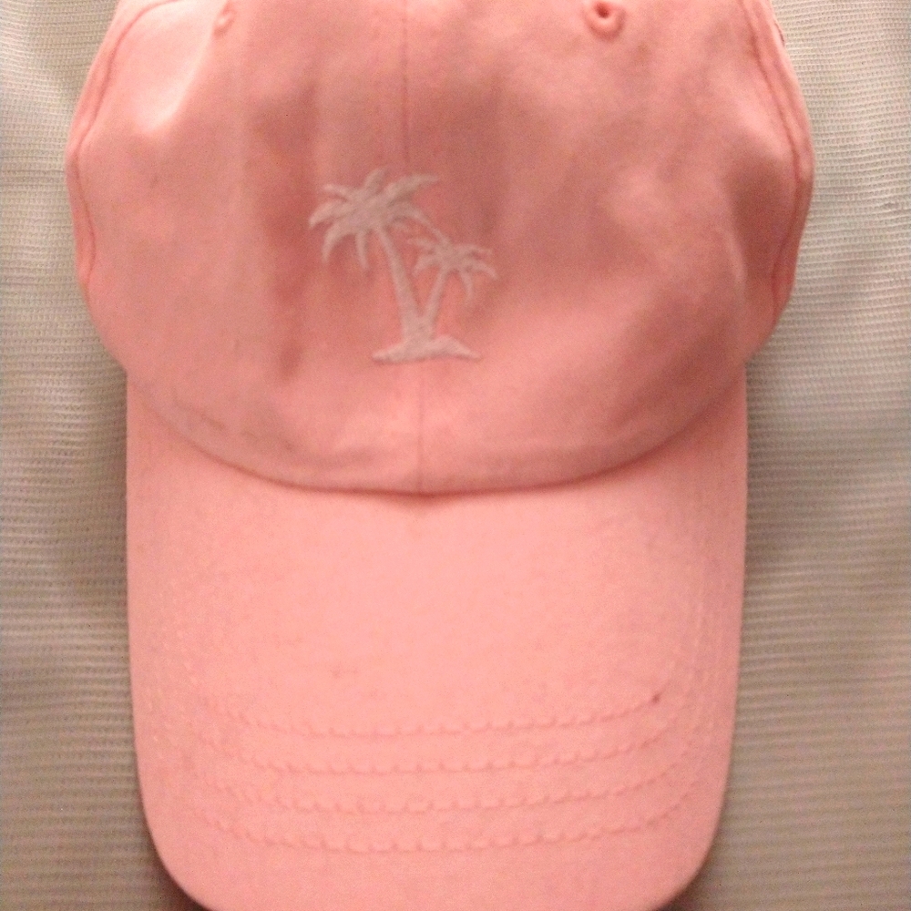 Pink palm tree adjustable hat